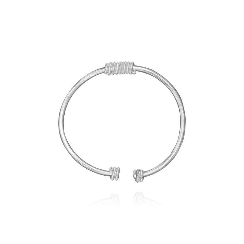 Silver Minimalist Open Bangle - fareastjewelry