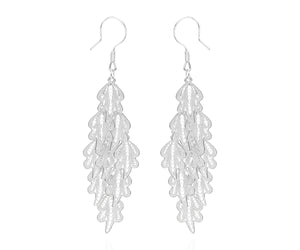 Handmade Earrings ,Silver,Leaf Shadow series - fareastjewelry