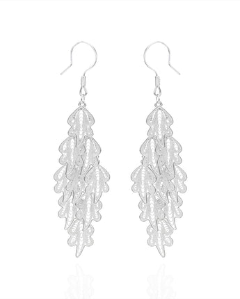 Handmade Earrings ,Silver,Leaf Shadow series - fareastjewelry