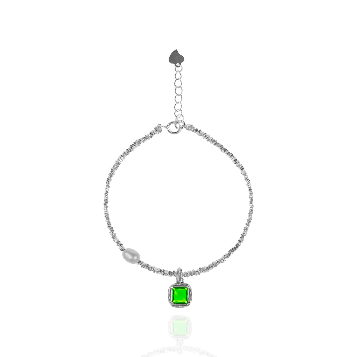 Silver Green Crystal Bracelet - fareastjewelry