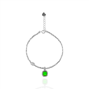 Silver Green Crystal Bracelet - fareastjewelry