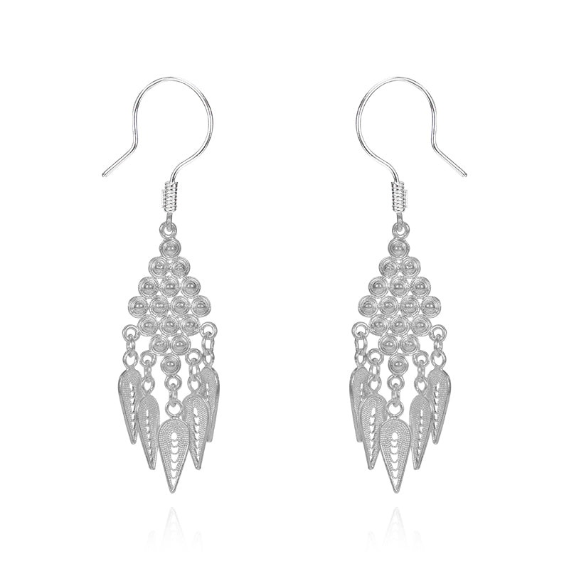 Silver Fringe Style Earrings - fareastjewelry