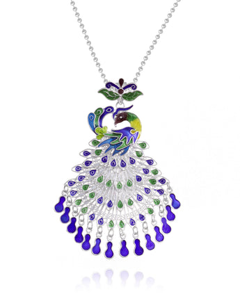 Handmade Necklace,Silver&Enamel,Phoenix series - fareastjewelry