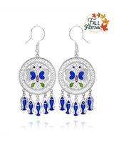 Handmade Earrings,Silver&Enamel,Orchid Butterfly series - fareastjewelry