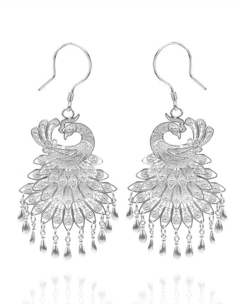 Handmade Earrings,Silver,Phoenix Dance series - fareastjewelry