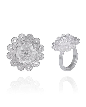 Handmade Ring,Silver,Flower Cluster series - fareastjewelry