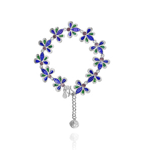 Handmade Bracelet,Silver&Enamel,Spring Fairy series - fareastjewelry