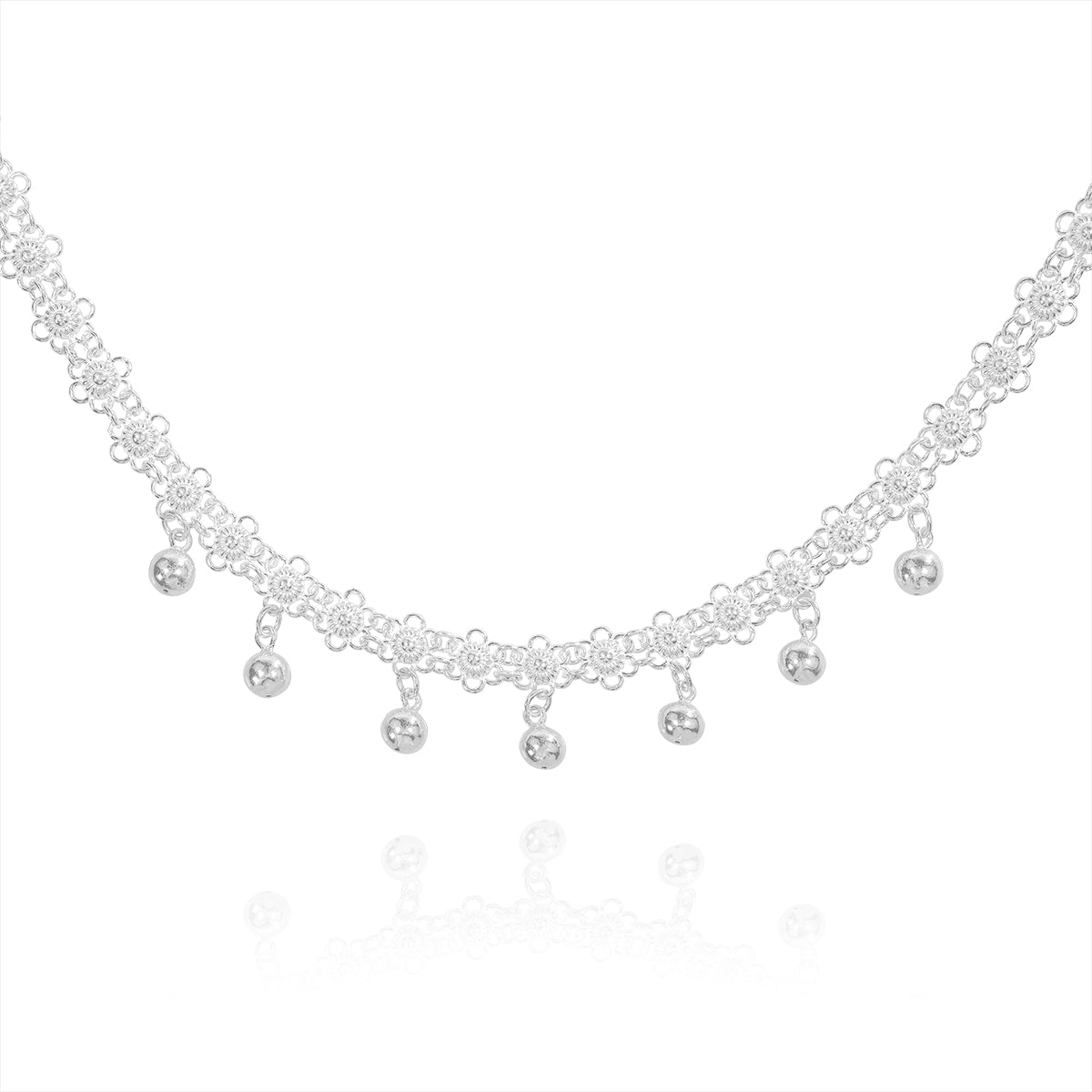 Silver Sunflowes Necklace - fareastjewelry