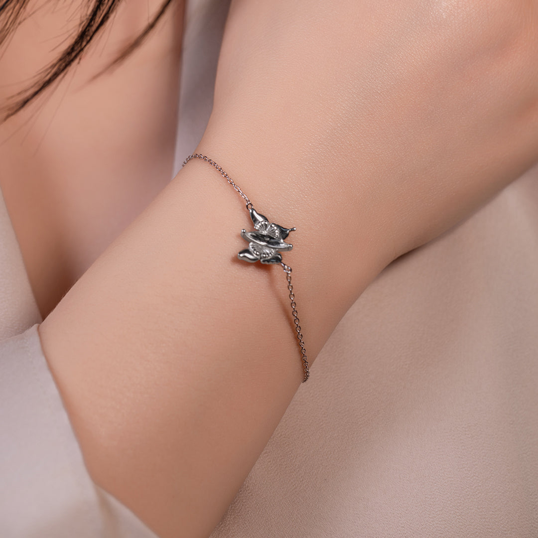 Silver Crystal Butterfly Bracelet - fareastjewelry
