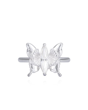 Handmade Ring,Silver&Crystal,Chasing Butterfly series - fareastjewelry