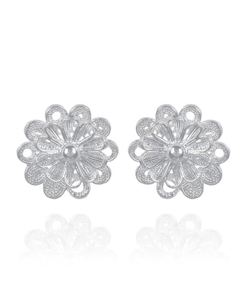 Handmade Earrings,Silver,Flowers series - fareastjewelry
