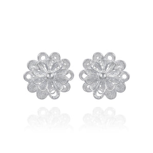 Handmade Earrings,Silver,Flowers series - fareastjewelry