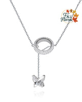 Handmade Necklace,Silver&Crystal,Butterfly series - fareastjewelry