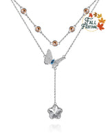 Handmade Necklace,Silver&Crystal,Dream Butterfly series - fareastjewelry