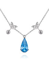 Handmade Necklace, Silver&Crystal,Lake Tears series - fareastjewelry