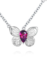 Handmade Necklace,Silver&Crystal,Chasing Butterfly series - fareastjewelry