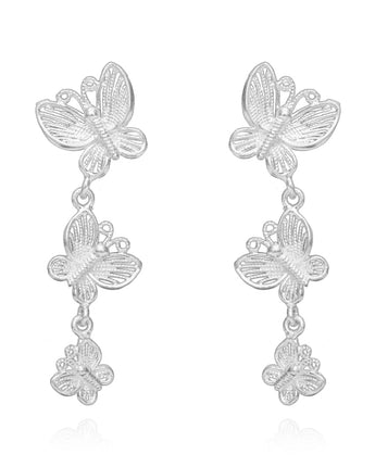 Handmade Earrings,Silver,Butterfly Shadow series - fareastjewelry