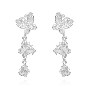 Handmade Earrings,Silver,Butterfly Shadow series - fareastjewelry