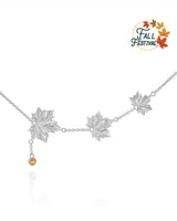 Handmade Necklace,Silver&Crystal,Autumn Melody series - fareastjewelry
