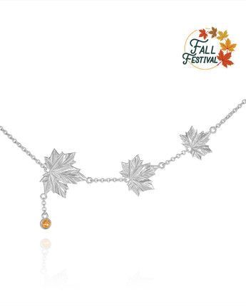 Handmade Necklace,Silver&Crystal,Autumn Melody series - fareastjewelry