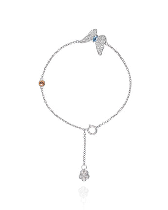 Handmade Bracelet,Silver&Crystal,Light Butterfly series - fareastjewelry