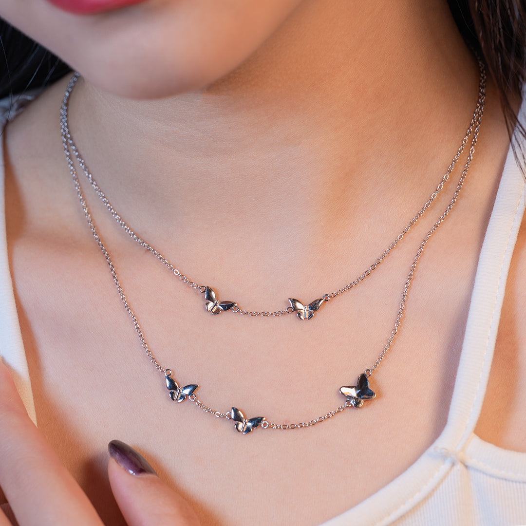 Silver Multi-Layered Necklace - fareastjewelry