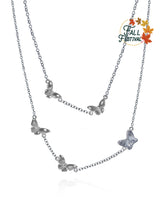 Handmade Necklace,Silver&Crystal,Dream Butterfly Shadow series - fareastjewelry