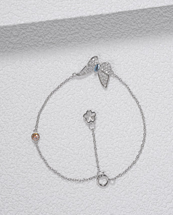 FarEast Jewelry,Handmade Bracelet,Silver&Crystal,Gathering Light Butterfly series