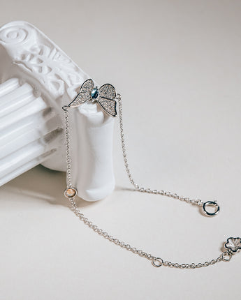 FarEast Jewelry,Handmade Bracelet,Silver&Crystal,Gathering Light Butterfly series