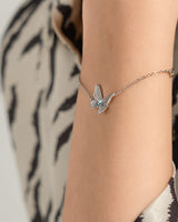 FarEast Jewelry,Handmade Bracelet,Silver&Crystal,Gathering Light Butterfly series