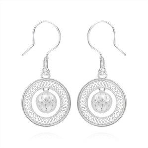 Fareastjewelr,Handmade Earrings,Silver,Hydrangea series