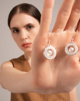 Fareastjewelr,Handmade Earrings,Silver,Hydrangea series