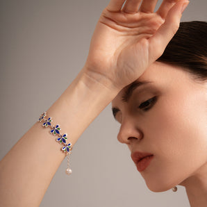 Fareastjewelry,Handmade Bracelet,Silver&Enamel,Spring Fairy series