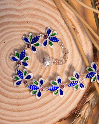 Fareastjewelry,Handmade Bracelet,Silver&Enamel,Spring Fairy series