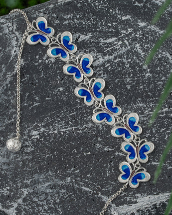 Fareastjewelry,Handmade Butterfly,Silver&Enamel,Orchid Butterfly series