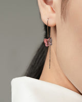 Fareastjewelry,Handmade Earrings,Silver&Crystal,Crystal Butterfly series