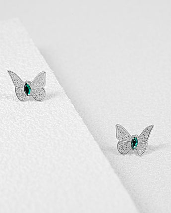 Fareastjewelry,Handmade Earrings,Silver&Crystal,Dream Butterfly series