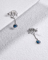 Fareastjewelry,Handmade Earrings,Silver&Crystal,Praying Cat series