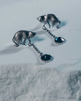 Fareastjewelry,Handmade Earrings,Silver&Crystal,Praying Cat series