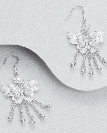 Fareastjewelry,Handmade Earrings,Silver,Dream Butterfly series