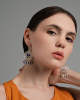 Fareastjewelry,Handmade Earrings,Silver&Enamel,Orchid Butterfly series
