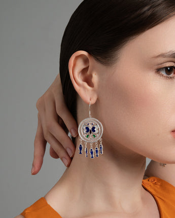 Fareastjewelry,Handmade Earrings,Silver&Enamel,Orchid Butterfly series