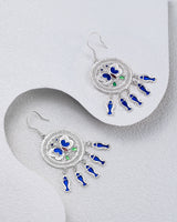 Fareastjewelry,Handmade Earrings,Silver&Enamel,Orchid Butterfly series