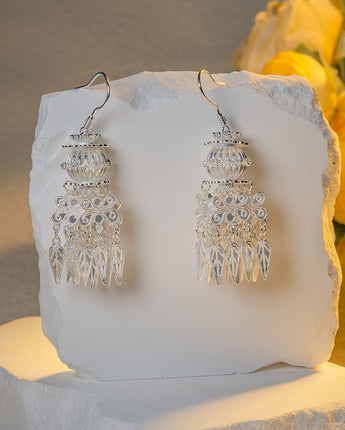 Fareastjewelry,Handmade Earrings,Silver,Ethnic Minority Classical series