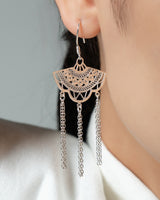 Fareastjewelry,Handmade Earrings,Silver,Fan Dance series