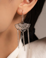 Fareastjewelry,Handmade Earrings,Silver,Fan Dance series