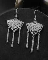 Fareastjewelry,Handmade Earrings,Silver,Fan Dance series