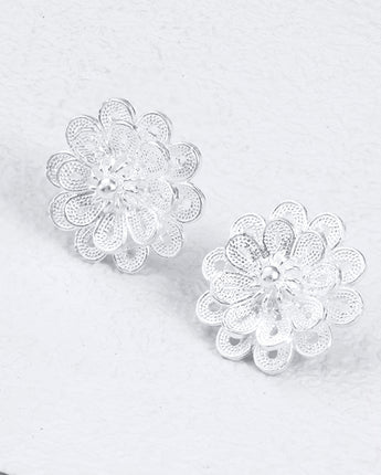 Fareastjewelry,Handmade Earrings,Silver,Flowers series