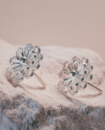 Fareastjewelry,Handmade Earrings,Silver,Flowers series