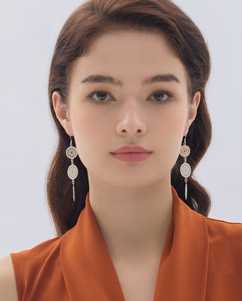 Fareastjewelry,Handmade Earrings, Silver,Grace Drum Rhythm series